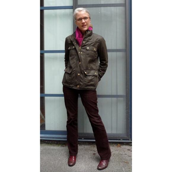 JCrew Downtown Field Waxed Utility Boyfriend Mossy Brown Green Jacket XS Obama - Picture 15 of 16